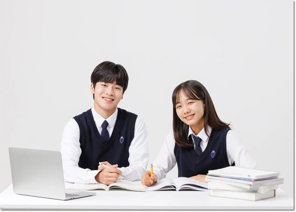 교재를 펼친 두 학생
